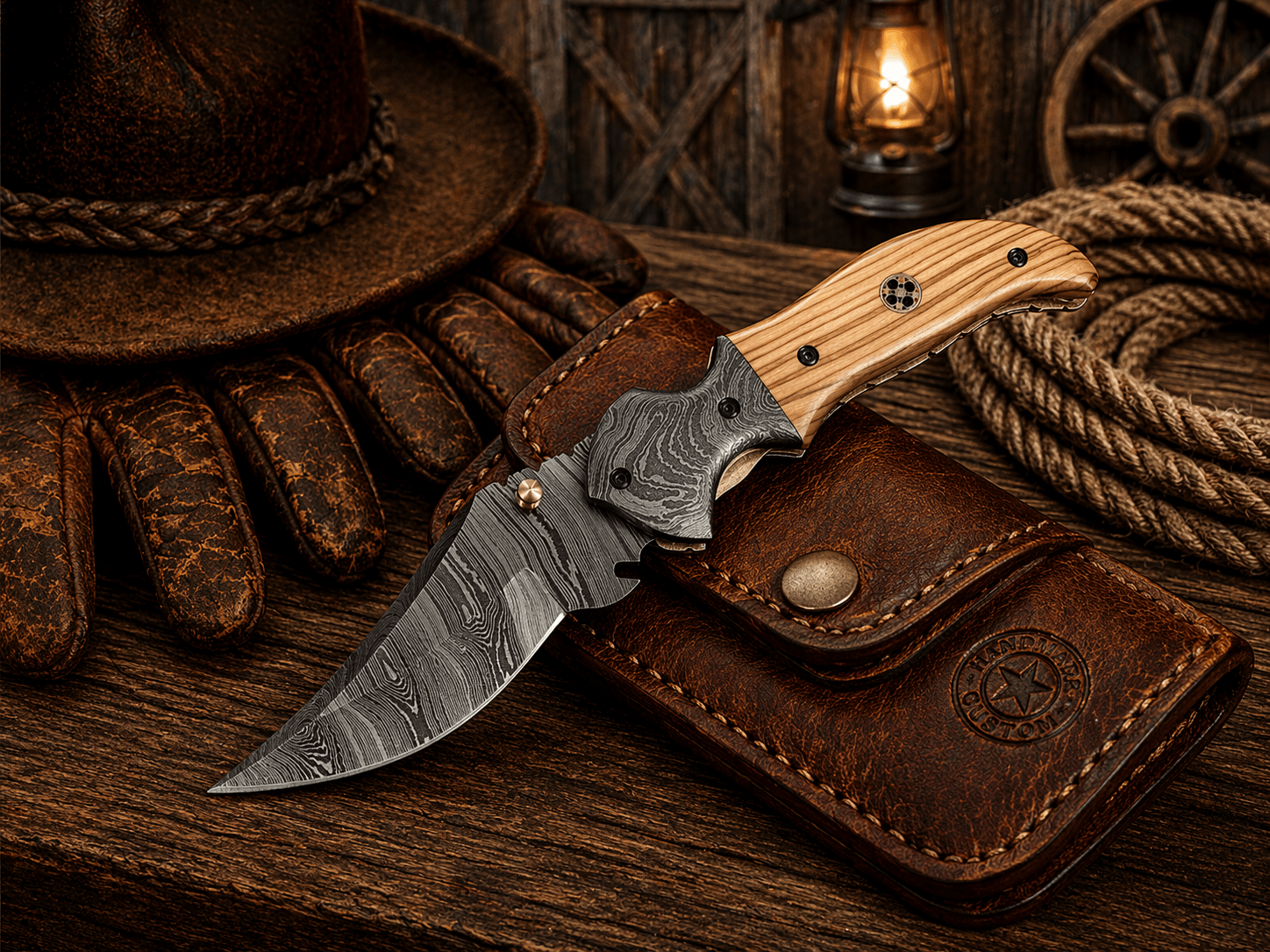 Handmade Damascus Steel Pocket Knife – Olive Wood Handle Folding Knife with Belt Clip | EDC Hunting Camping Knife Gift for Men - SHAM KNIVES Pocket KnifeSHAM KNIVESHandmade Damascus Steel Pocket Knife – Olive Wood Handle Folding Knife with Belt Clip | EDC Hunting Camping Knife Gift for Men