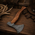 Handmade Damascus steel tomahawk with rosewood handle with leather sheath