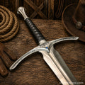 Handmade decorative Elven sword handle close up

