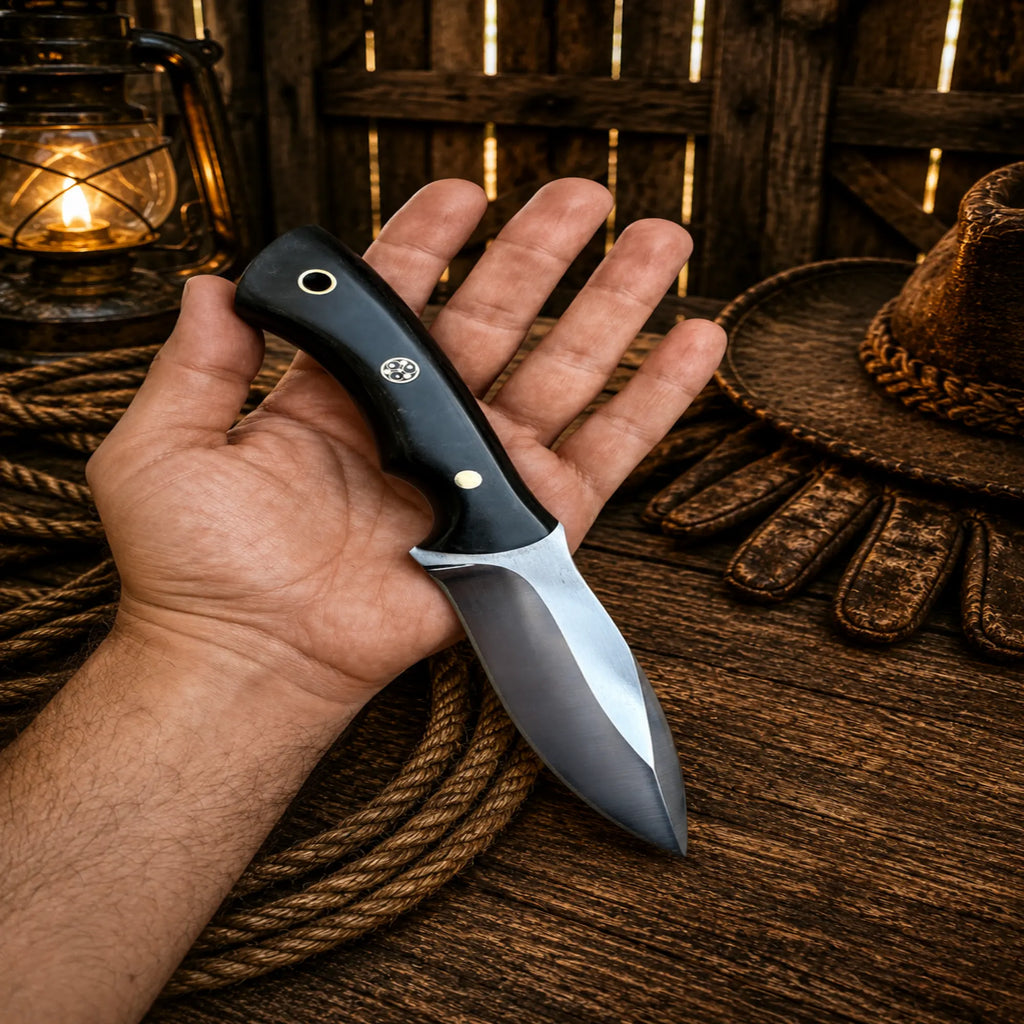 Handmade fixed blade hunting knife for camping and bushcraft