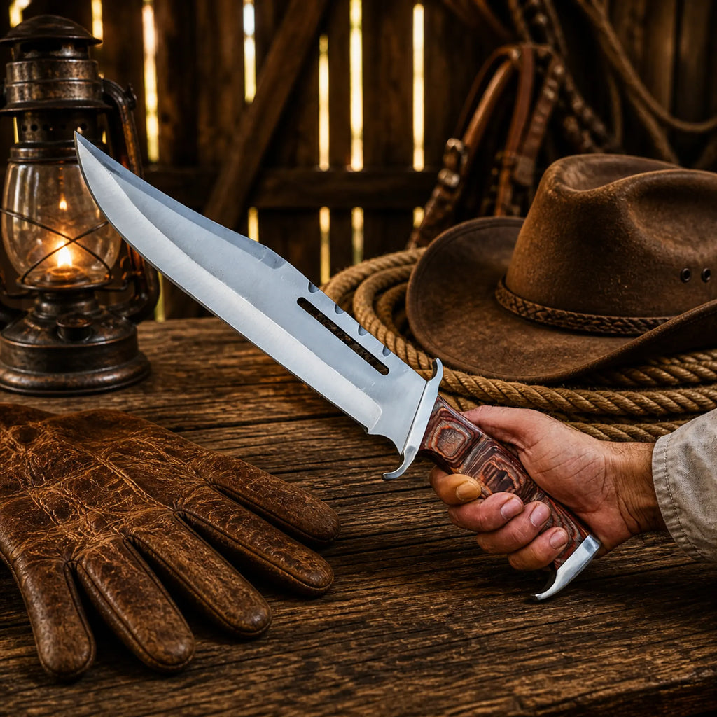 Large survival bowie knife high carbon steel