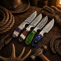 Honeycomb Western Outdoorsman Knife Collection – Handmade Rasp File & Damascus Blade Set - SHAM KNIVESHunting KnifesSHAM KNIVESHoneycomb Western Outdoorsman handmade knife collection with Damascus and rasp file blades