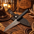 Kiritsuke-style Copper Damascus chef knife
