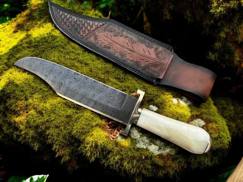 Legendary Western Bowie Knife – Custom Handmade Damascus Steel Blade with Bone Handle - SHAM KNIVES Bowie knifeSham knivesLegendary Western Bowie Knife – Custom Handmade Damascus Steel Blade with Bone Handle