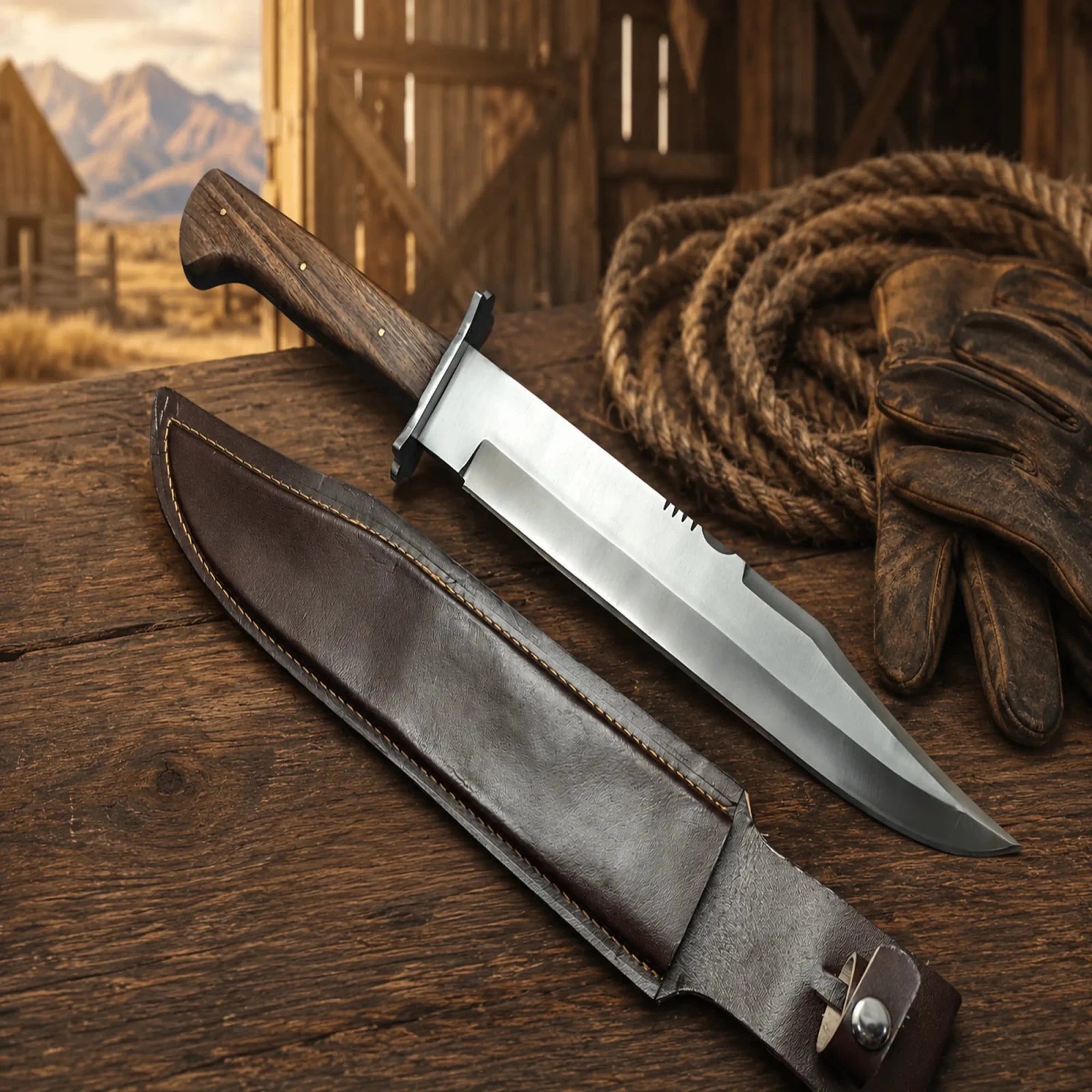 Michael Myers Bowie Knife Replica Stainless Steel Movie Prop - SHAM KNIVESBowie knifeSHAM KNIVESStainless steel horror movie knife with wooden handle