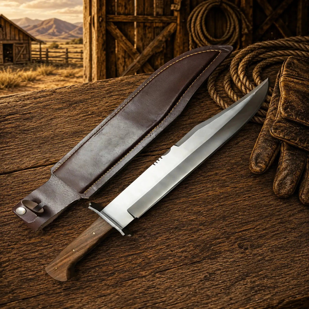 Michael Myers Bowie Knife Replica Stainless Steel Movie Prop - SHAM KNIVESBowie knifeSHAM KNIVESHandmade Michael Myers replica knife with leather sheath