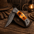 Personalized Damascus Steel Pocket Knife – 7.5” Folding Knife with Burnt Camel Bone Handle & Belt Clip - SHAM KNIVES Pocket KnifeSHAM KNIVESPersonalized Damascus Steel Pocket Knife – 7.5” Folding Knife with Burnt Camel Bone Handle & Belt Clip