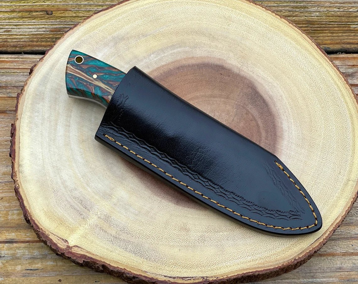 Pine Cone Handle Fixed Blade Knife, Custom Full Tang Hunting Knife - SHAM KNIVES Hunting KnifesSham knivesPine Cone Handle Fixed Blade Knife, Custom Full Tang Hunting Knife