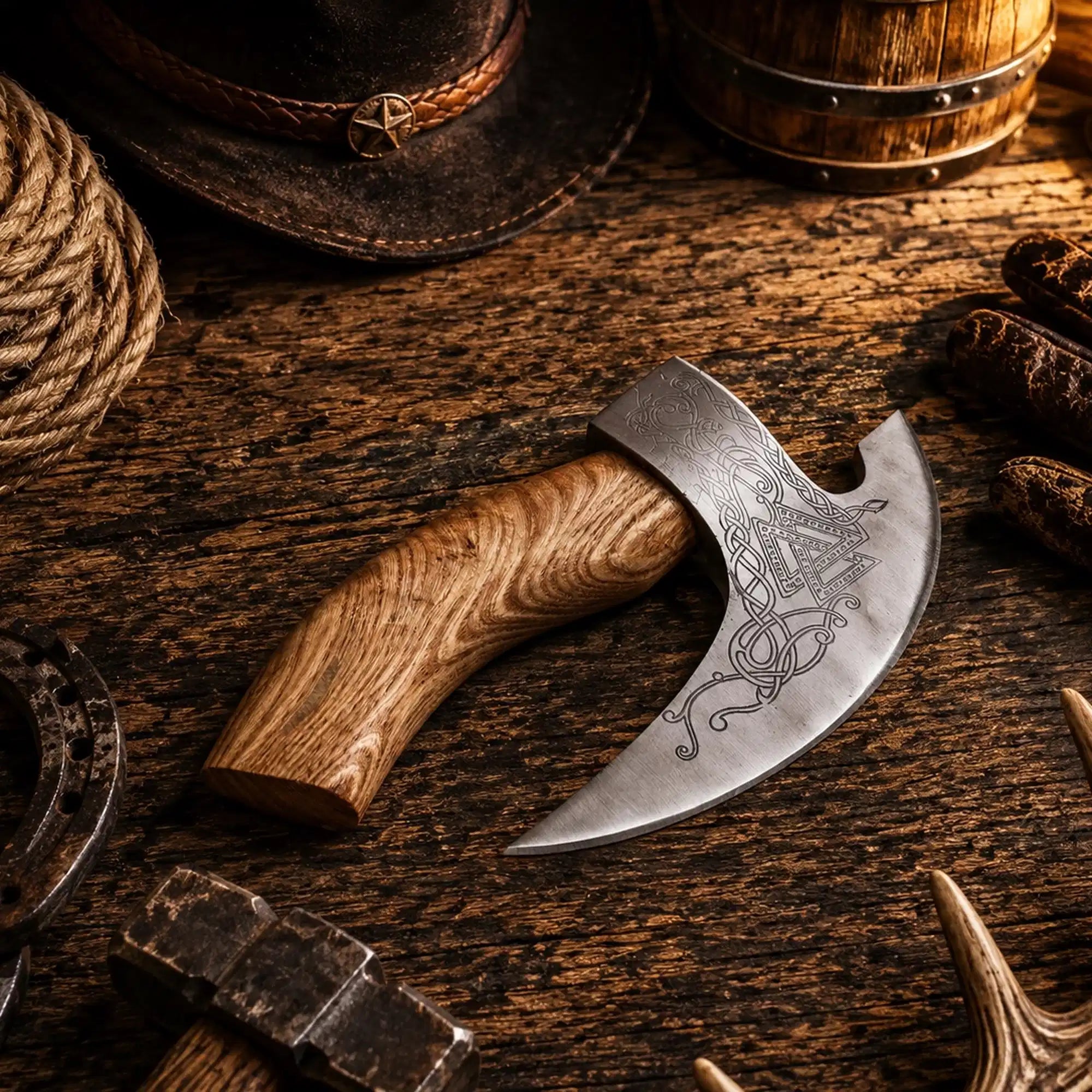 Pizza axe Viking Pizza Cutter Axe with carbon steel blade