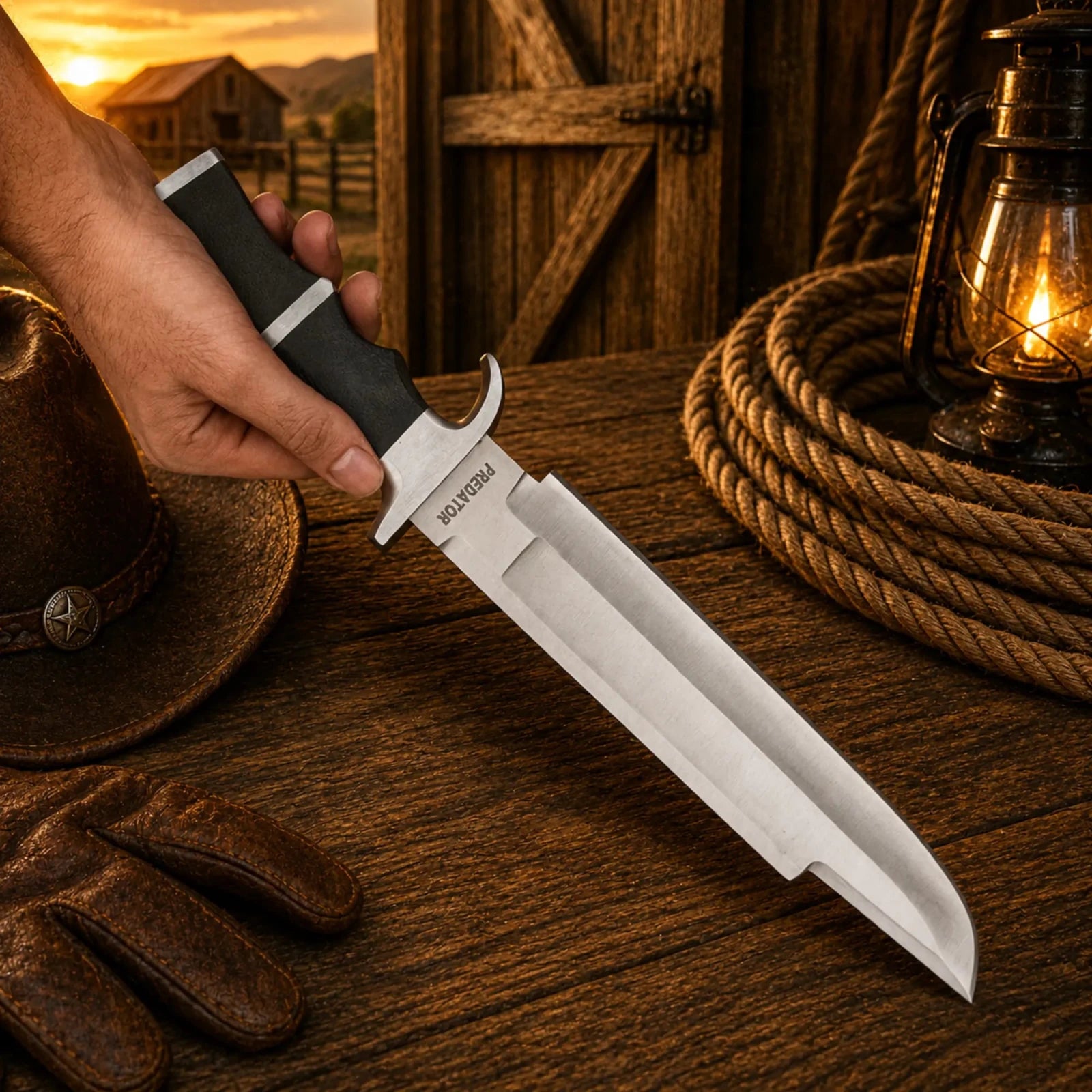 Predator Bowie Knife 5160 Spring Steel with Leather Sheath - SHAM KNIVESBowie knifeSHAM KNIVESHandmade survival Bowie knife with premium leather sheath