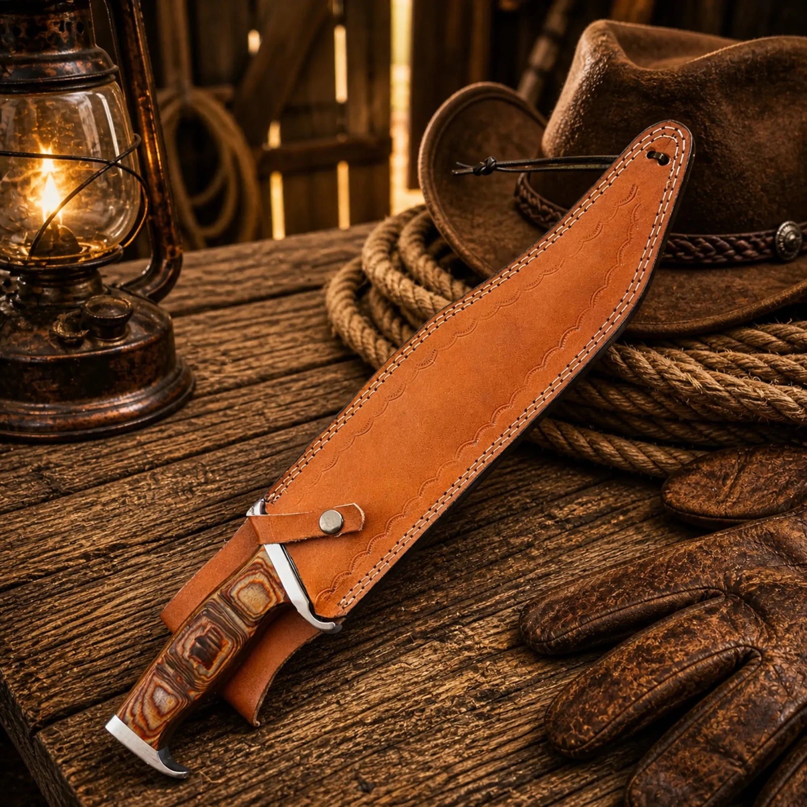 Rambo 3 Bowie Knife 18” – Handmade Steel With Leather Sheath - SHAM KNIVESBowie knifeSHAM KNIVESPremium survival knife for camping and collectors