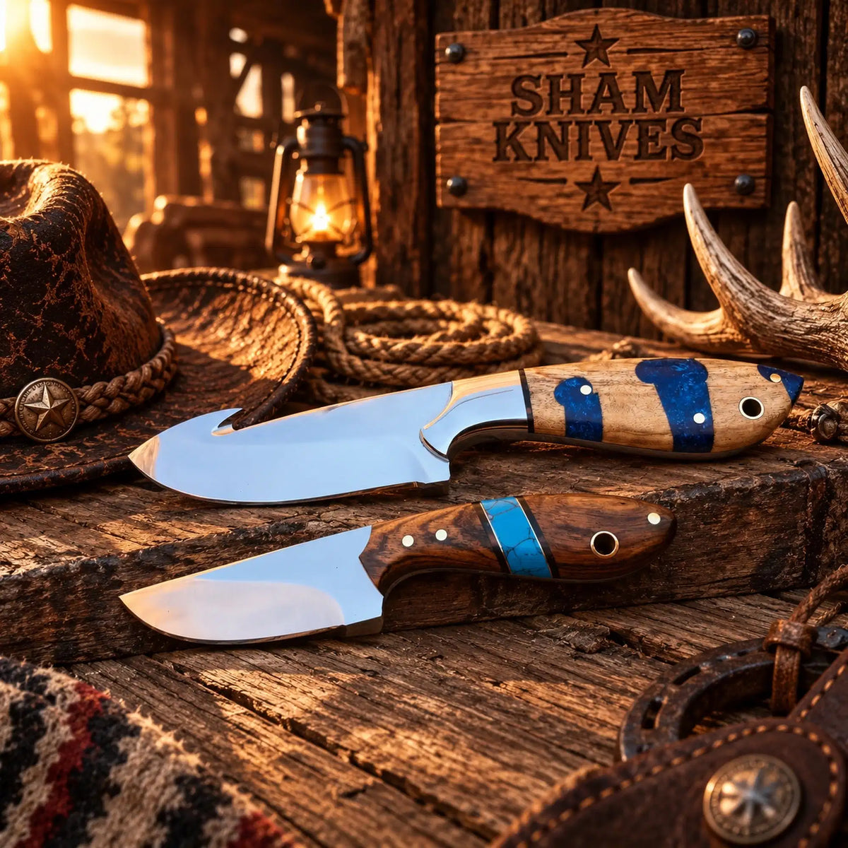 Ranch Boss D2 gut hook and skinning knife set