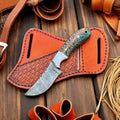 Ranch Cowboy Knife With Belt Sheath – Green Epoxy Pine Cone Resin Handle - SHAM KNIVESHunting KnifesSham knivesRanch Cowboy Knife With Belt Sheath – Green Epoxy Pine Cone Resin Handle