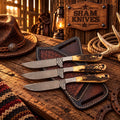 Ranch Hand three-piece rasp steel skinning knife set