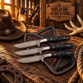 Ridge Riders Trio farrier rasp steel skinning knife set
