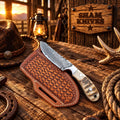 The Rodeo Night Damascus cowboy skinner knife