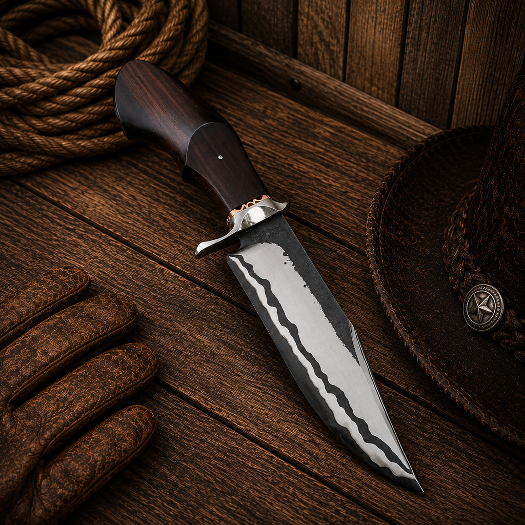 San Mai Jungle Bowie knife with handcrafted 5160 steel blade