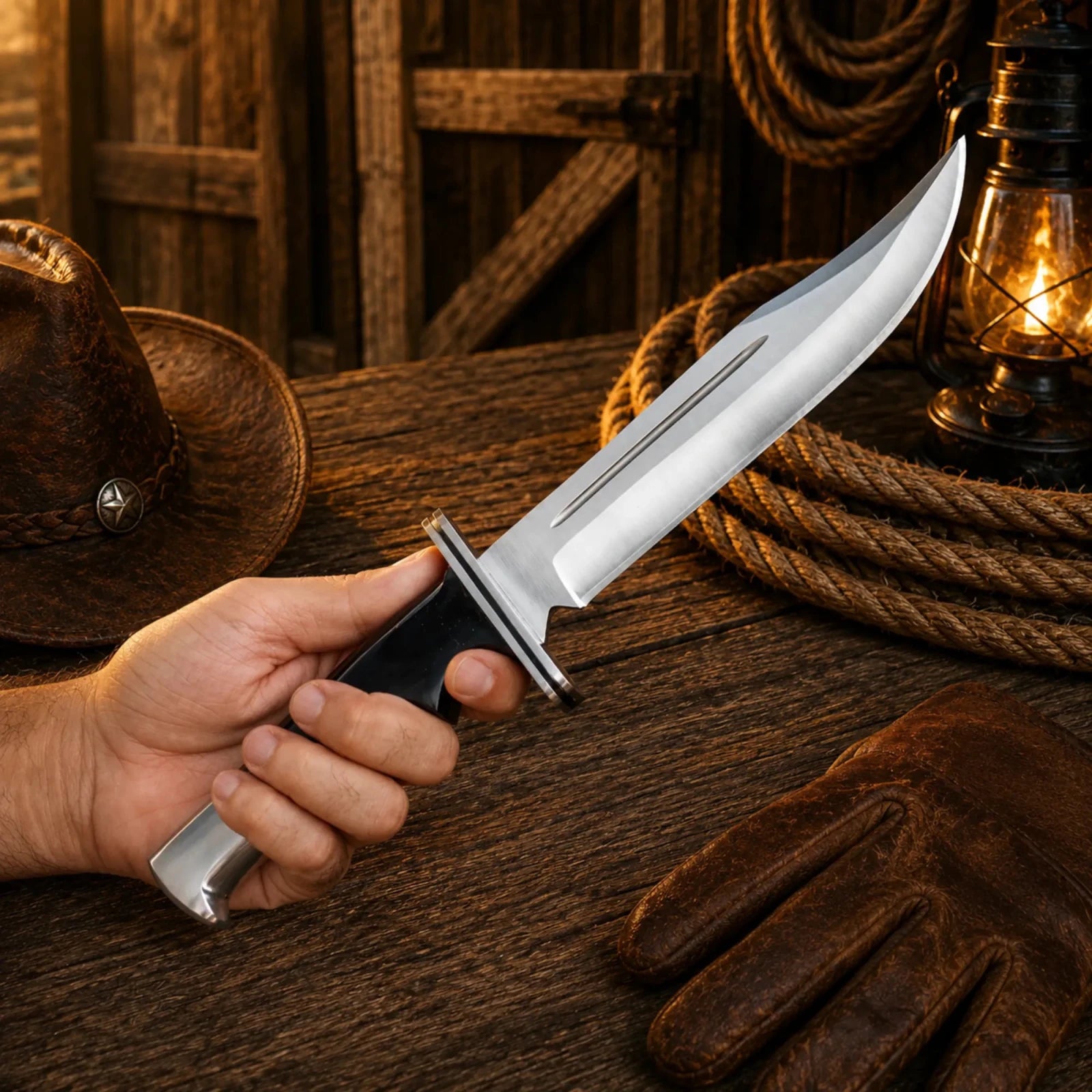 Scream Hunting Knife Replica – Real Stainless Steel Blade - SHAM KNIVESBowie knifeSHAM KNIVESScream replica hunting knife with stainless steel blade