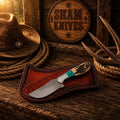 Stag handle Western ranch knife with a 3.25-inch rasp steel blade