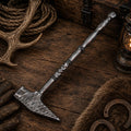 Stormforge Damascus-steel hammer with hand-forged twist-pattern handle