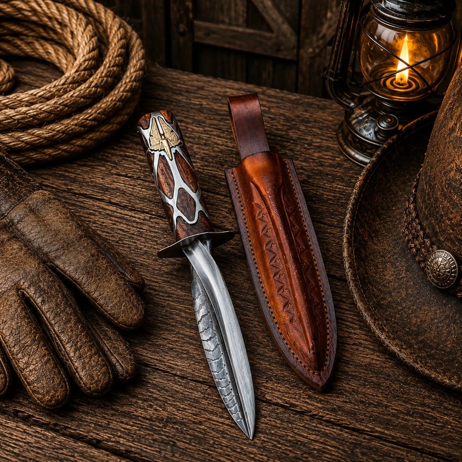 Subtle Knife Replica Wood Handle with Brass & Silver Details - SHAM KNIVESHunting KnifesSHAM KNIVESfantasy-subtle-knife-hbo-replica with leather sheath