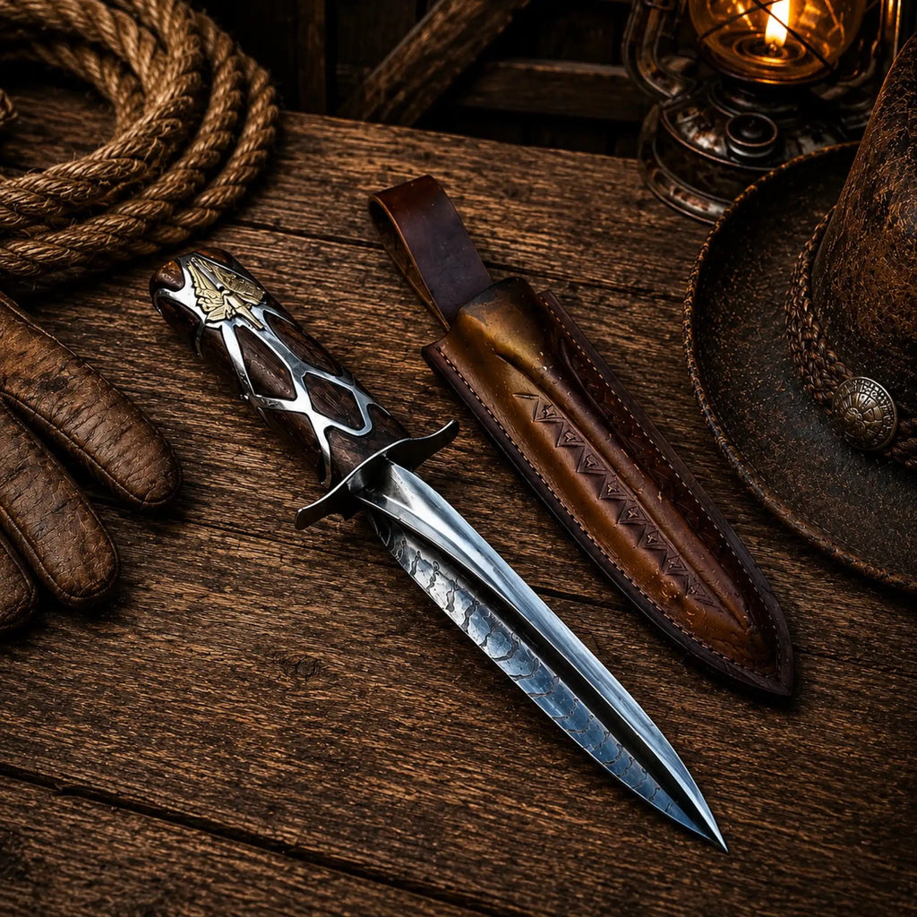 Subtle Knife Replica Wood Handle with Brass & Silver Details - SHAM KNIVESHunting KnifesSHAM KNIVESHis Dark Materials HBO Subtle Knife replica with leather sheath