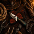 Three Cross Buckaroo Field Knife with 3.75-inch D2 steel blade.
