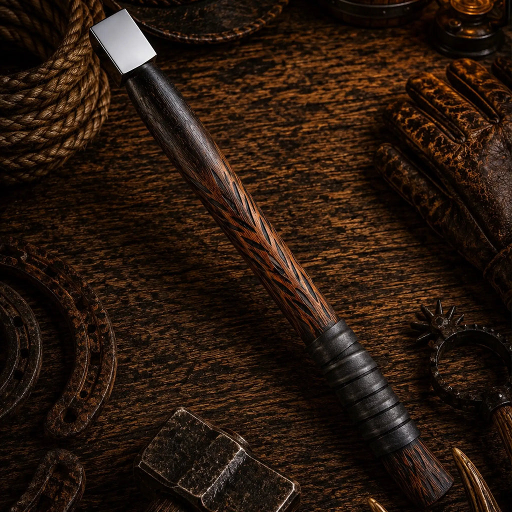 Vindflaug bearded axe with engraved high carbon steel head