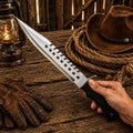 Walking Dead Negan Bowie Knife – Stainless Steel With Sheath - SHAM KNIVESBowie knifeSHAM KNIVESWalking Dead Negan Bowie knife with leather sheath