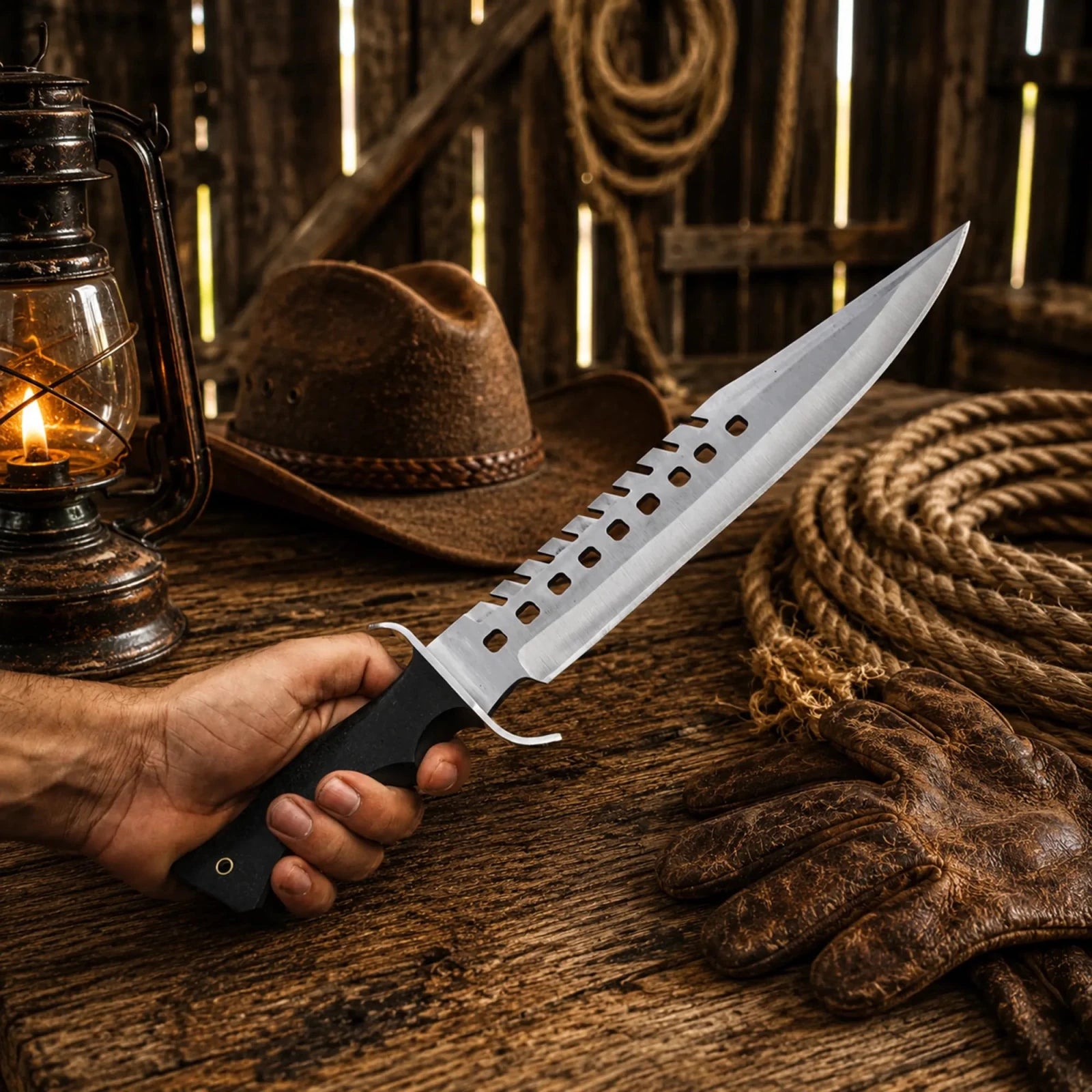 Walking Dead Negan Bowie Knife – Stainless Steel With Sheath - SHAM KNIVESBowie knifeSHAM KNIVESPremium bowie knife replica with rugged design