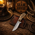Western field-dressing knife with a 4-inch rasp steel blade