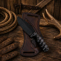 Western Ranch Hunting Knife – Micarta Handle & Cross Draw Sheath - SHAM KNIVESHunting KnifesSHAM KNIVESWestern fixed blade knife with ergonomic Micarta handle and leather cross draw sheath.