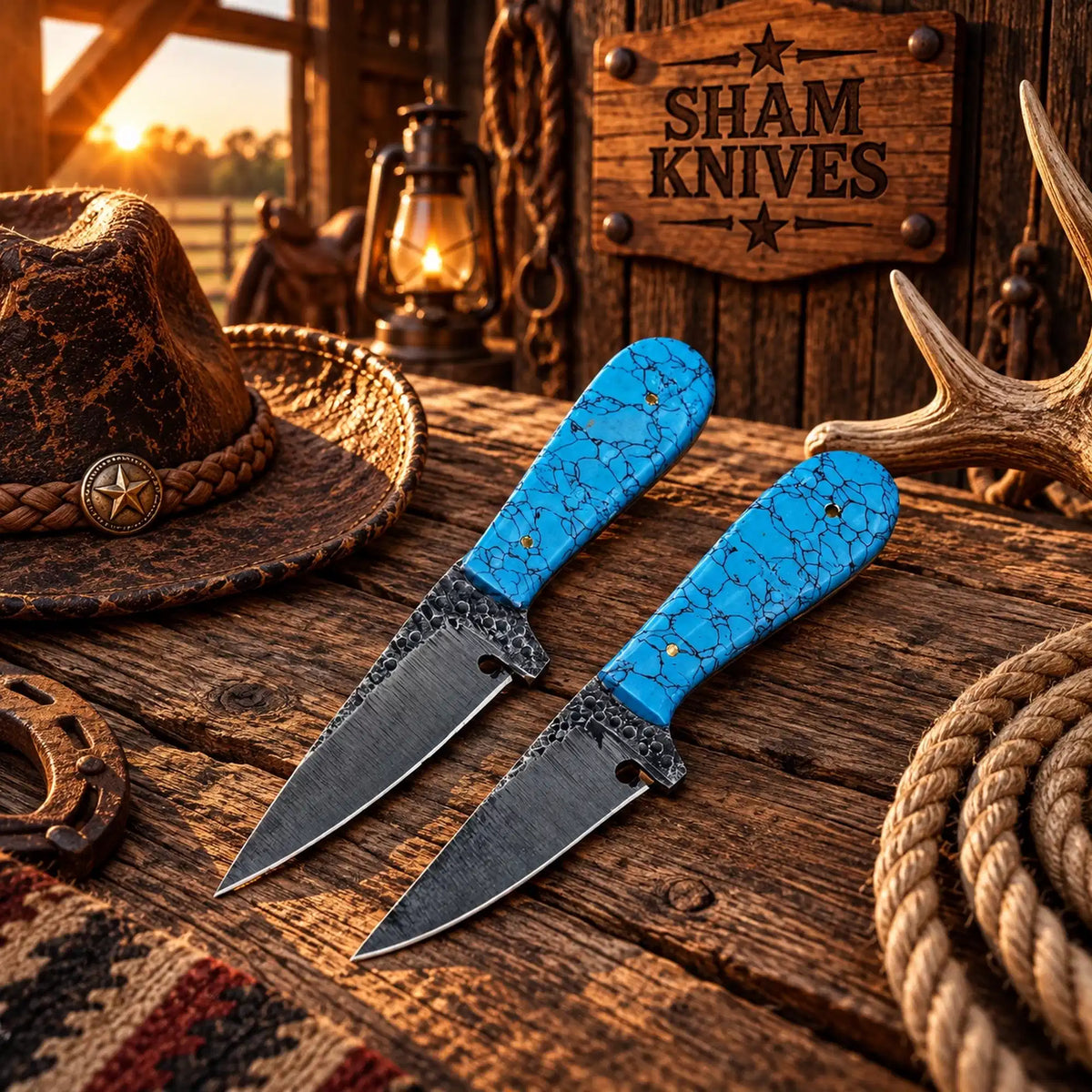 Western Wrangler D2 hunting and skinning knife