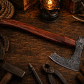 Wild Frontier Damascus Viking axe with natural rosewood handle