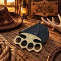 Wild West floral engraved brass knuckle cowboy collectible